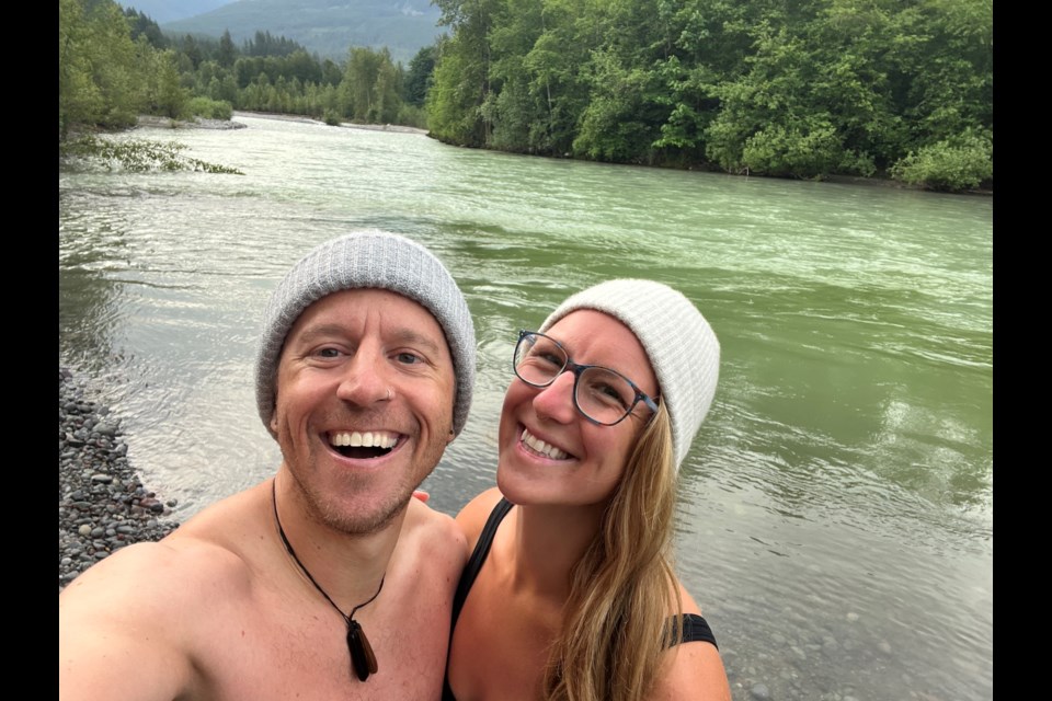 Two Squamish friends, Jeremy Goldberg and Laura Darcy, recently started a cold plunging group that meets every Tuesday at 7 a.m. to dip in the Mamquam River.