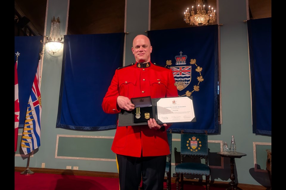 Const. Mark  McMahon received his award on April 23, at Government House, the office and official residence of the Lieutenant Governor.