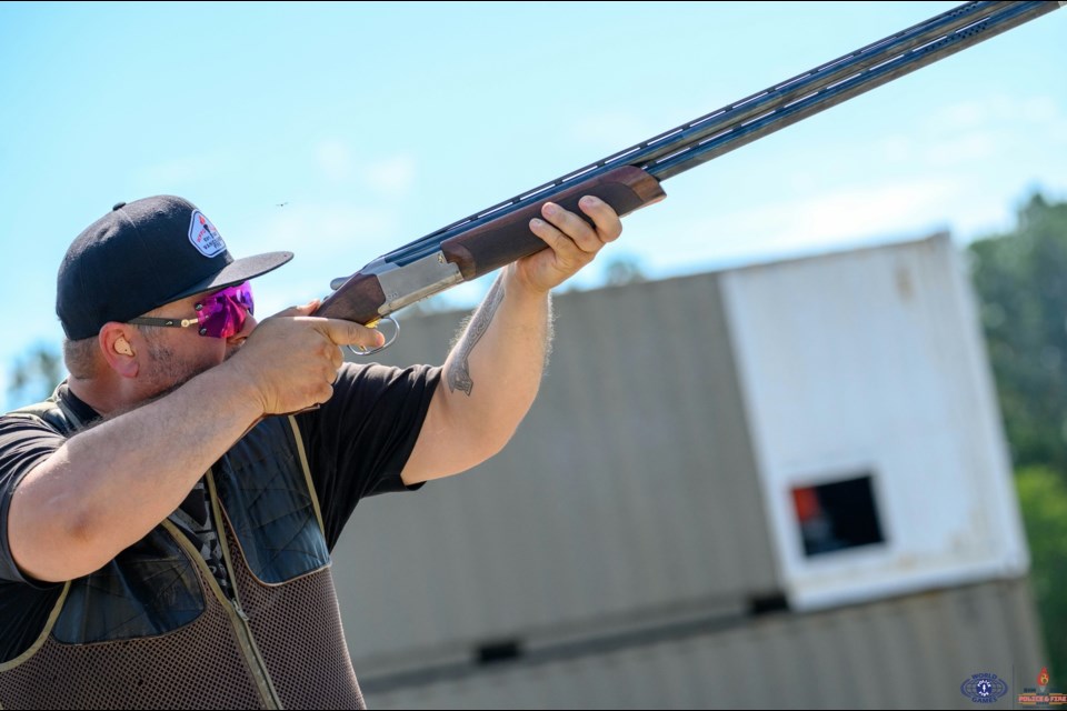 Patrick Reed skeet shooting at the World Police and Fire Games.