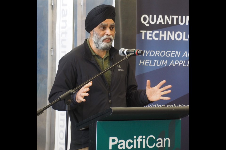 Minister of Emergency Preparedness and the Minister responsible for PacifiCan, Harjit Sajjan at the announcement at Quantum Technology on Friday.