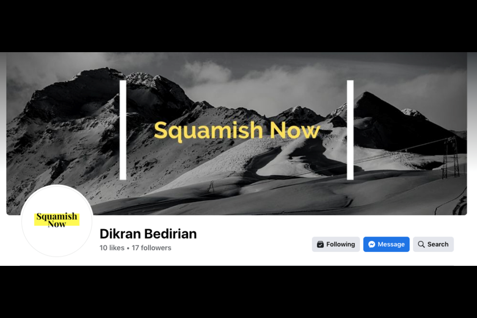 The Squamish Now attack ad page has been forced to identify itself as Dikran Bedirian.