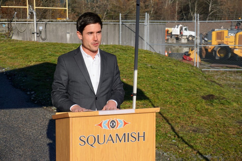 MP Patrick Weiler during the announcement at the Squamish Public Works Yard on Nov. 15.                                               