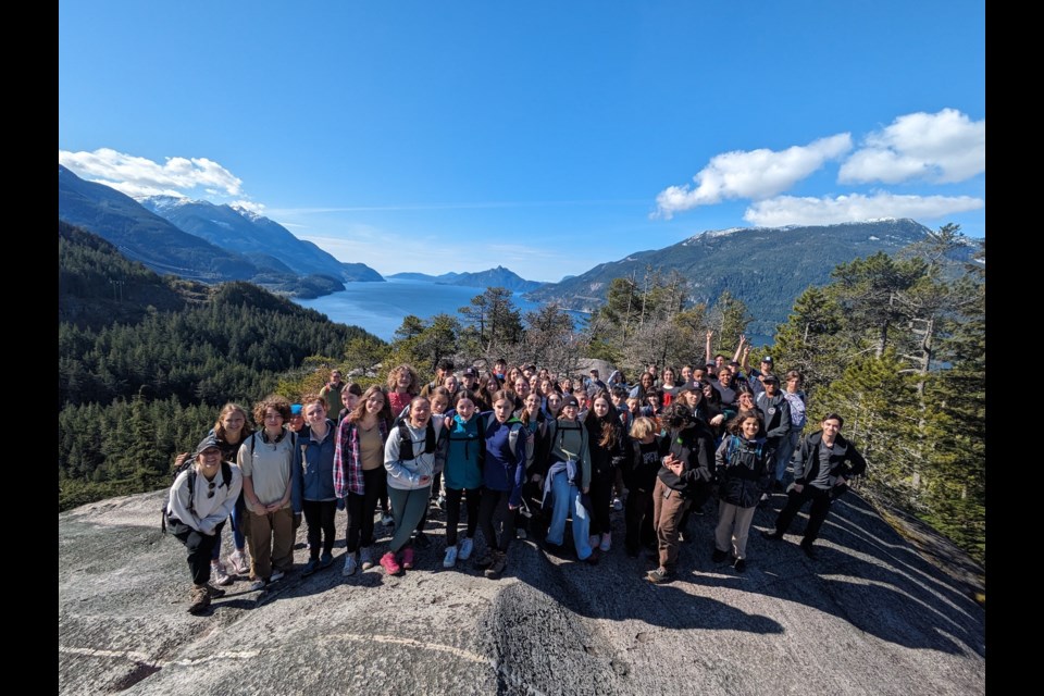 About 30 students arrived from Montreal on an exchange last Tuesday. Students hiked at Murrin Park.