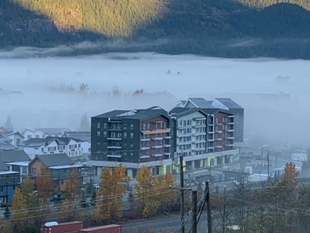 The fog rolled in on Tuesday morning, blanketing Squamish and decreasing visibility on the roads. However, it was certainly a beautiful sight.