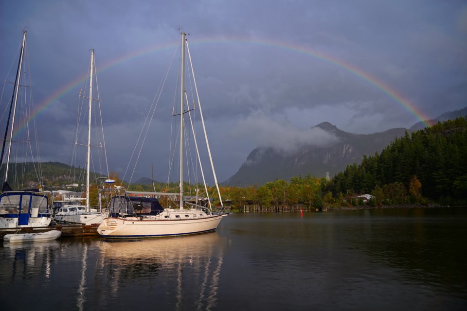 Darryl Schwanke shot this stunning photo of a rainbow over the Squamish harbour on Sept. 26.                       