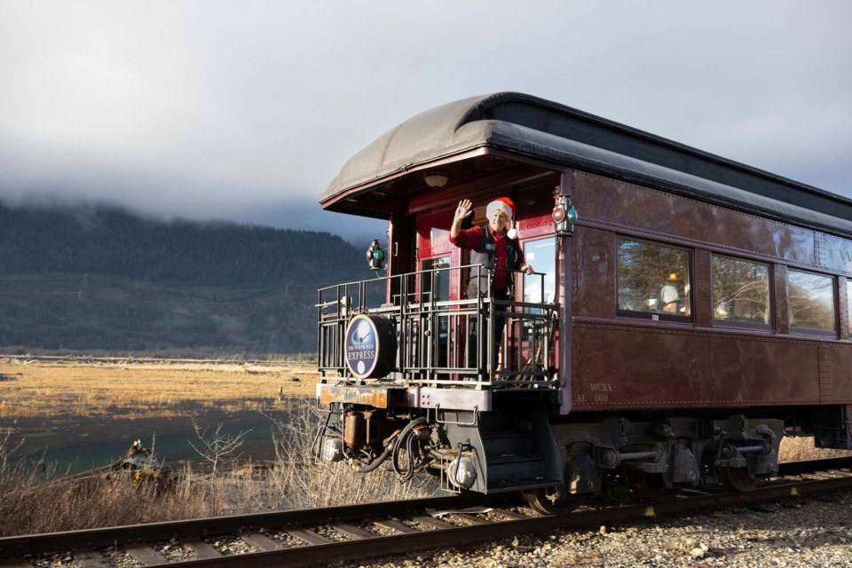 Photographer Brian Aikens spotted the The North Pole Express on its route through the Squamish Estuary on Sunday.