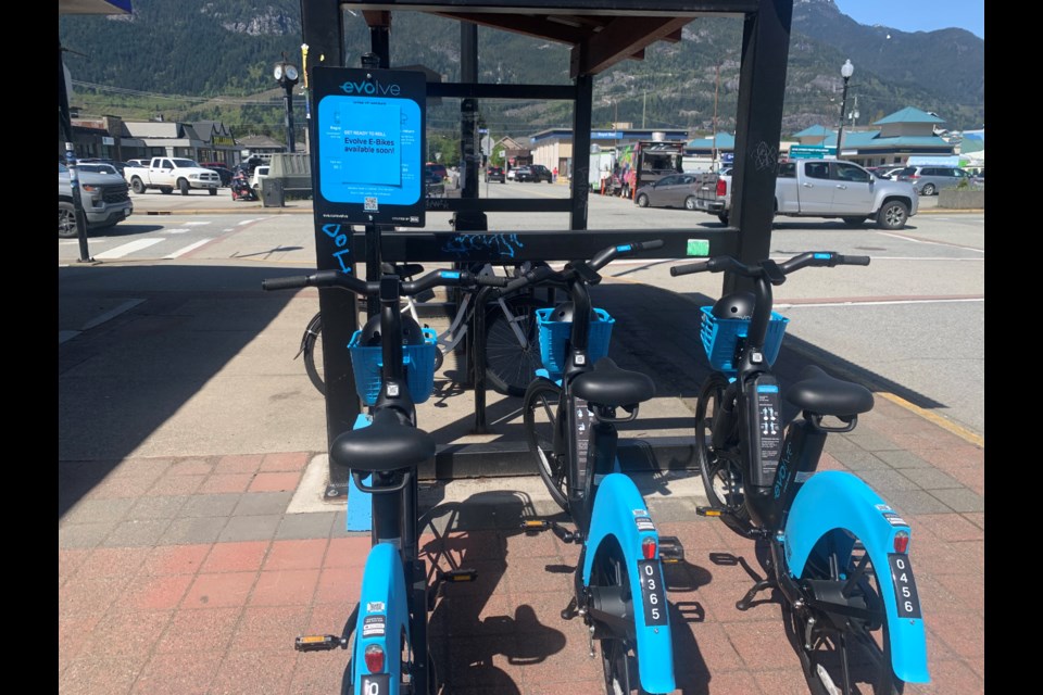 The e-bikes are being moved into place across Squamish. These ones were spotted downtown.