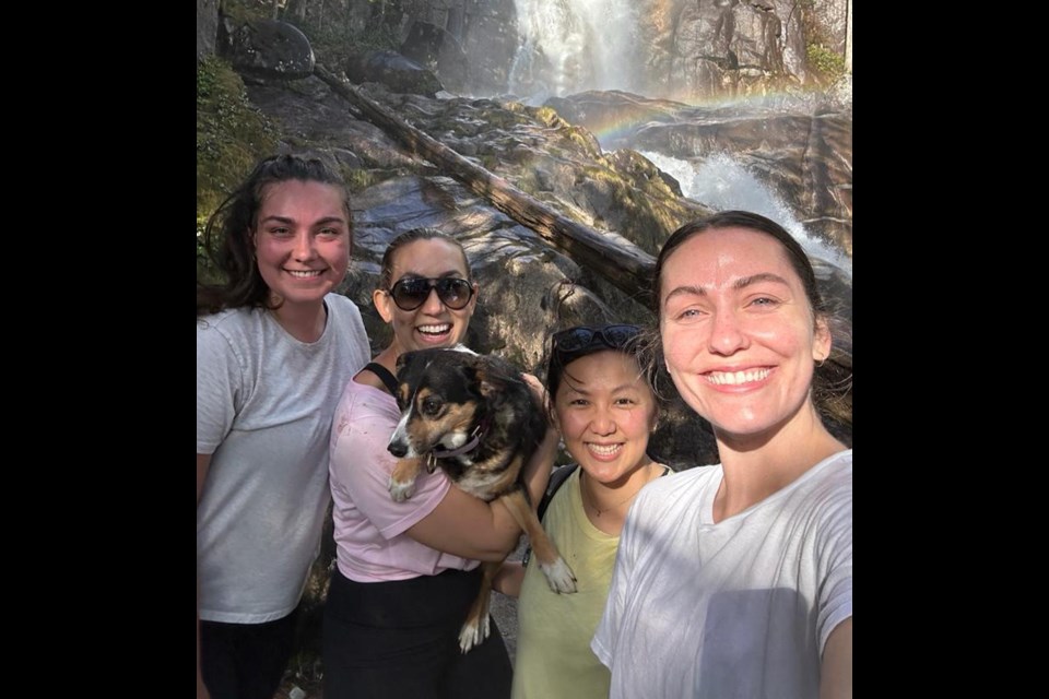 Slow Girls Hiking Club during the Shannon Falls hike. 