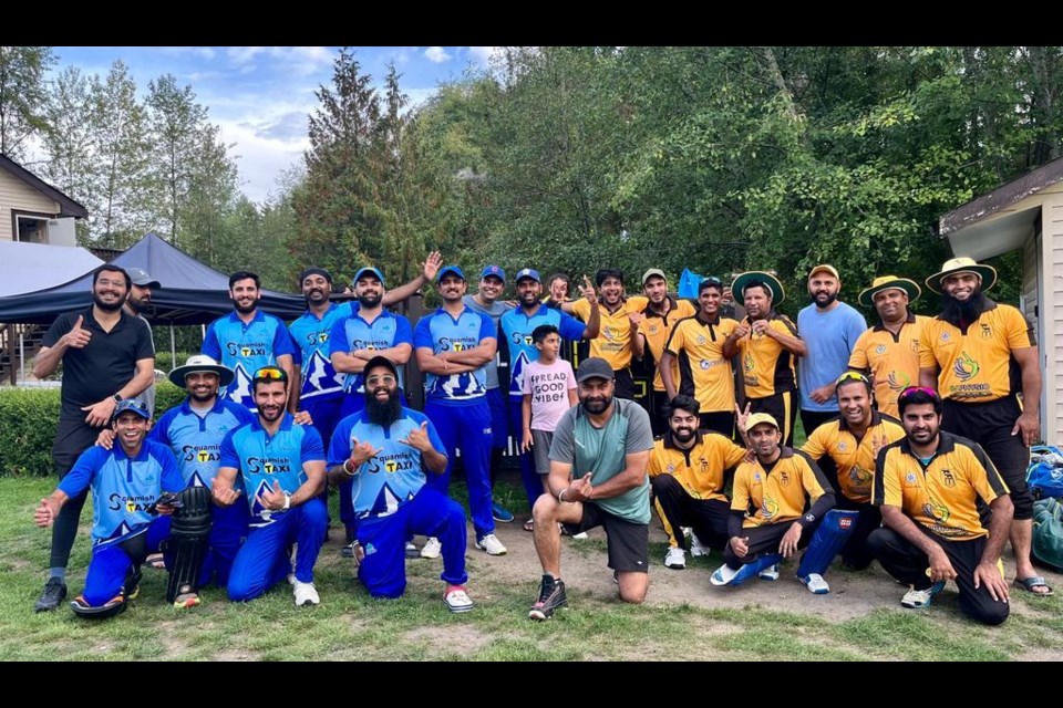 The team in yellow are West Vancouver, who 鶹Cricket Clu played in West Van at the end of last year and they visited 鶹for a game in the summer.