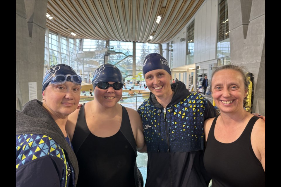 Victoria Wallace, Katie Coombs, Robin Freedman and Sarah Pedley took the gold in the four-person, 200-metre relay.