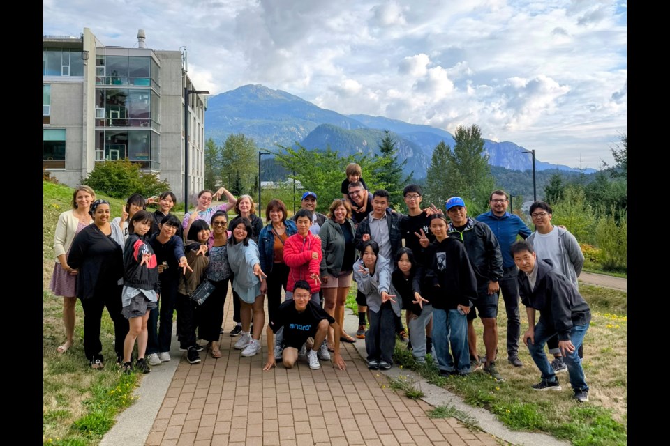 Squamish MLI Homestay families with the 12 students and two chaperones who visited from Shimizu-cho earlier this month. Shimizu-cho is Squamish's sister city.