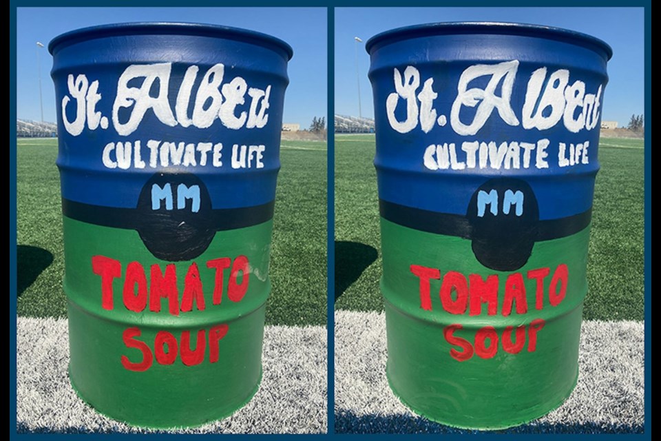 Fourth graders from Muriel Martin Elementary submitted this Andy Warhol spin-off design to point out that pollinators help tomato plants grow. CITY OF ST. ALBERT/Image