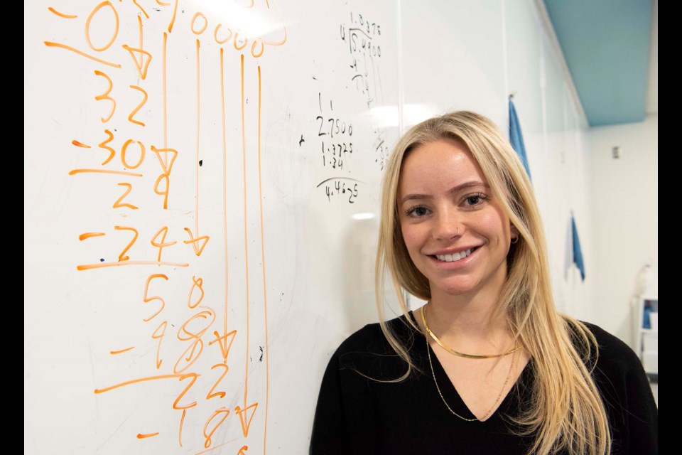 MATH-TACULAR — Four Winds Public teacher Lacey Pasemko received a Prime Minister's Award for Teaching Excellence in STEM last month for her innovative approach to Math lessons. Pasemko uses whiteboards to encourage students to collaborate. KEVIN MA/St. Albert Gazette