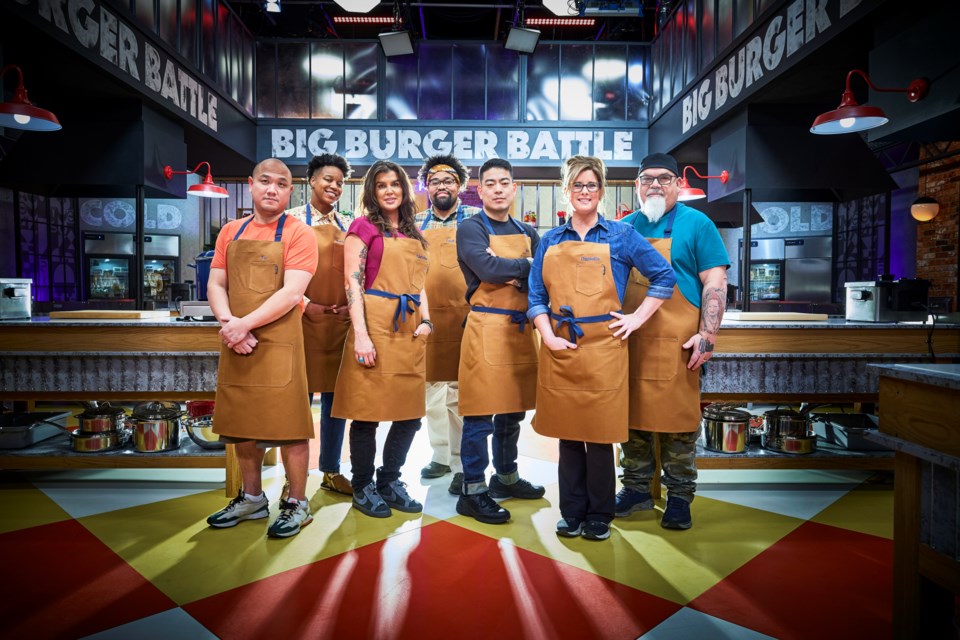 Seven competitors fire up the grills in the Flavour Network's Big Burger Battle. Tue Le, far left, and owner of St. Albert's Jack's Burger Shack, will display his chops during the six-episode series.  