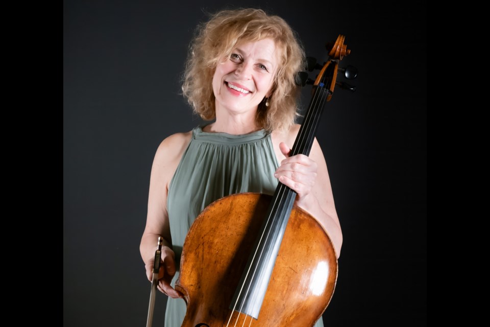 St. Albert cellist Ronda Metzies performs in a trio at the St. Albert Chamber Music Society concert on Sunday, April 7. 