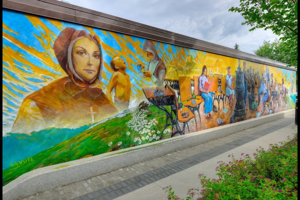 This 2001 testimonial mural to the Grey Nuns was taken down from 18 Perron Street last summer. CITY OF ST. ALBERT/Photo