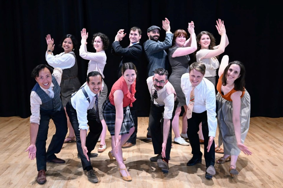 St. Albert swing dancer Miriam Ayles (back row, second from right) joins a cast of energized dancers in Swing Showcase during Edmonton Fringe Festival. SUPPLIED 