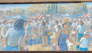 Saturday at the Market, a mural designed by Stan Phelps and Keith Holmes, is due for removal and destruction in April.
