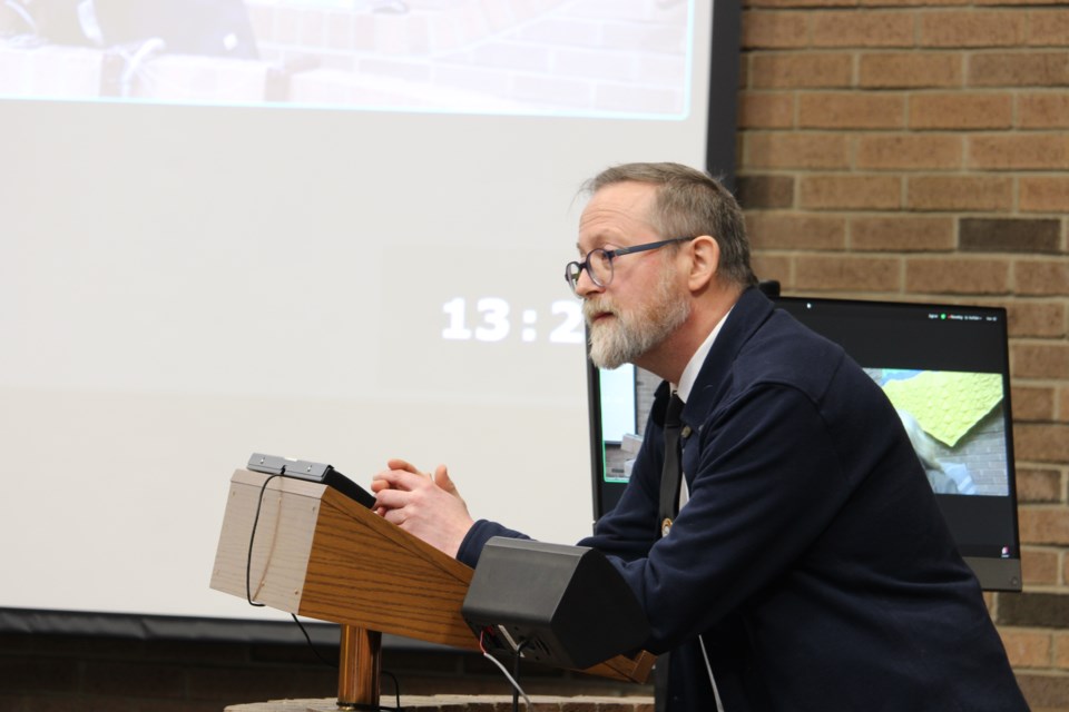 St. Albert Public School Board Chair John Allen spoke to council regarding the community amenities school site during their May 20 meeting.