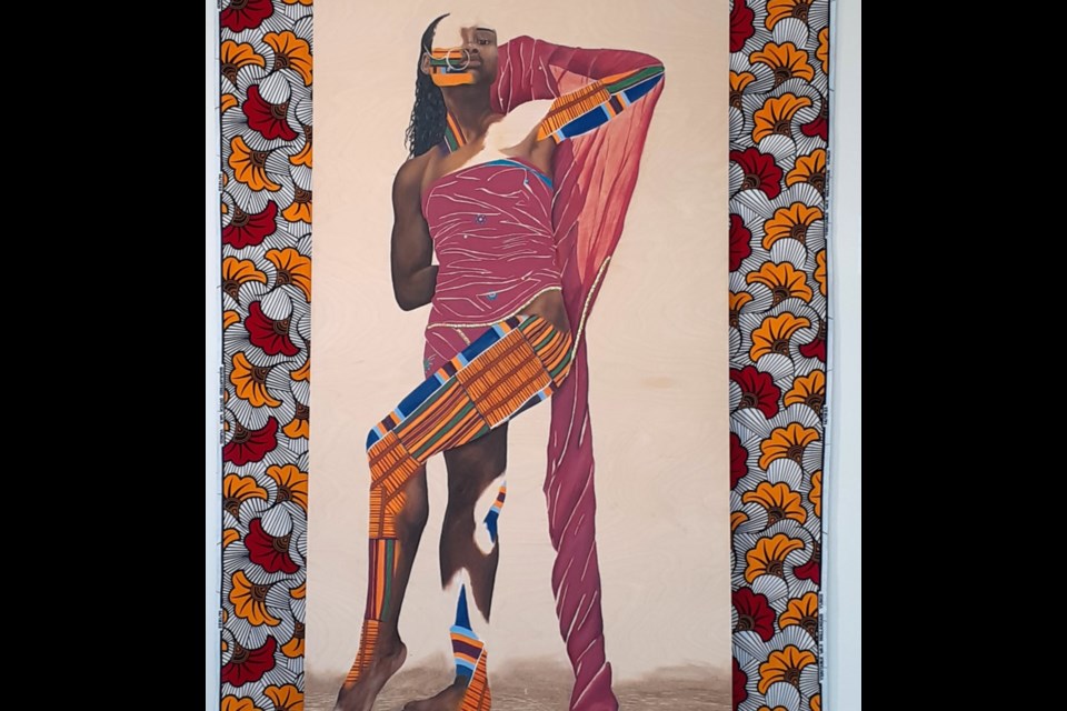 Black Indian is a self-portrait of Raneece Buddan now showing at the Art Gallery of St. Albert. It is part of the exhibit Threading Through Time now featured at the gallery until April 25.  