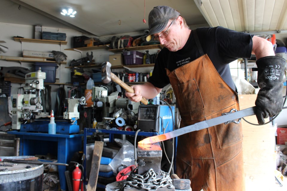 St. Albert resident and blacksmith Bob Bryenton started working out of his garage forge four years ago. 
