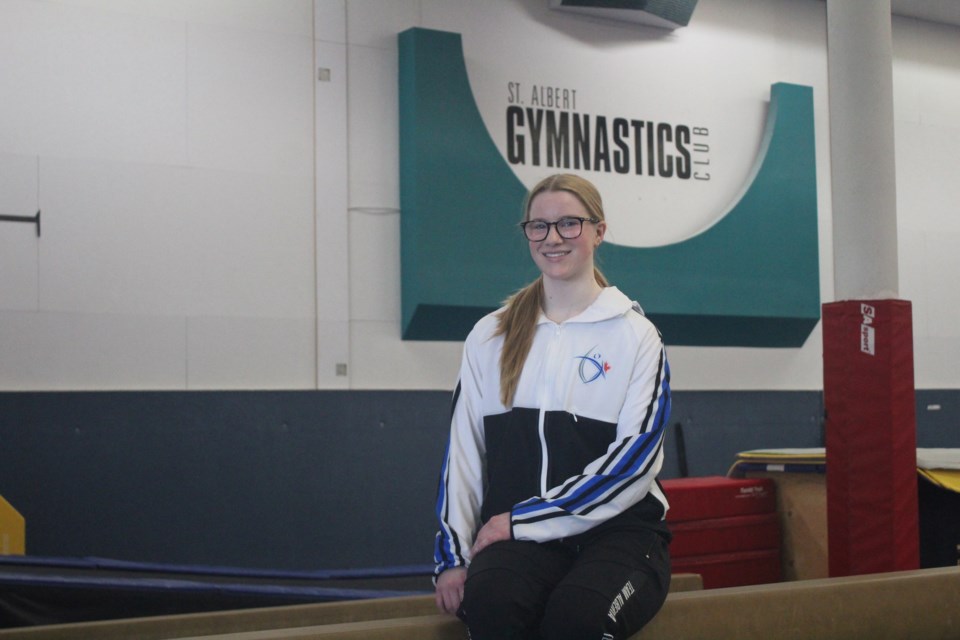 Isabella Swallow brought home a silver medal for her floor exercise routine. JACK FARRELL/St. Albert Gazette