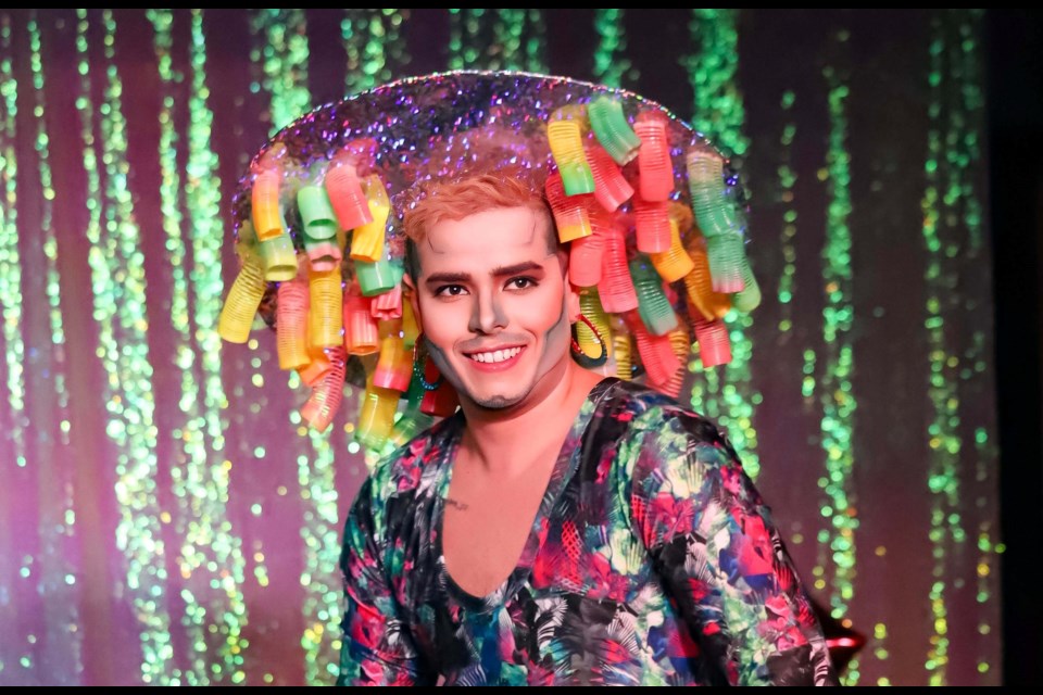 Gabe Itch, a member of the Sovereign Court of the Wild Rose Drag Show, performs at St. Albert Pride on Saturday, June 17 at Rotary Park. SUPPLIED