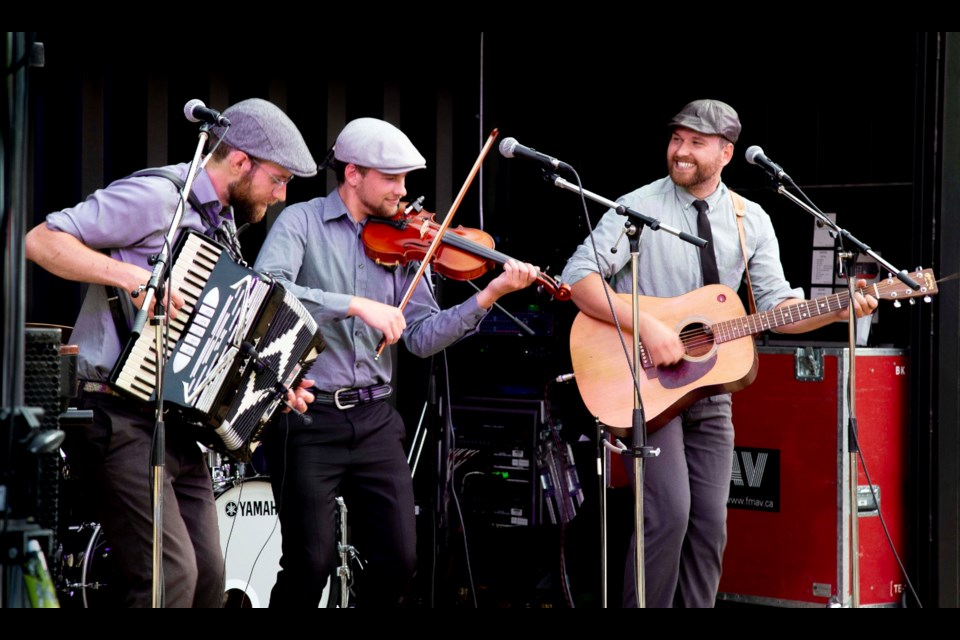 The Borch Brothers ramp it up with lively Celtic songs on Canada Day at Servus Place's outdoor stage.  