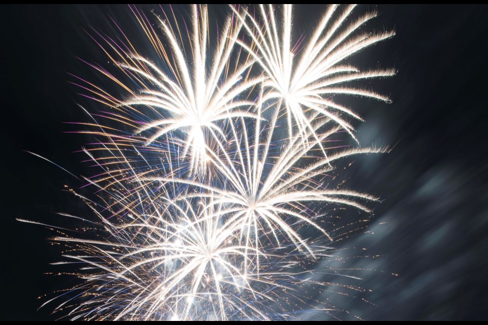  The New Year's Eve fireworks show from the edge of the Sturgeon River in St. Albert on Dec. 31