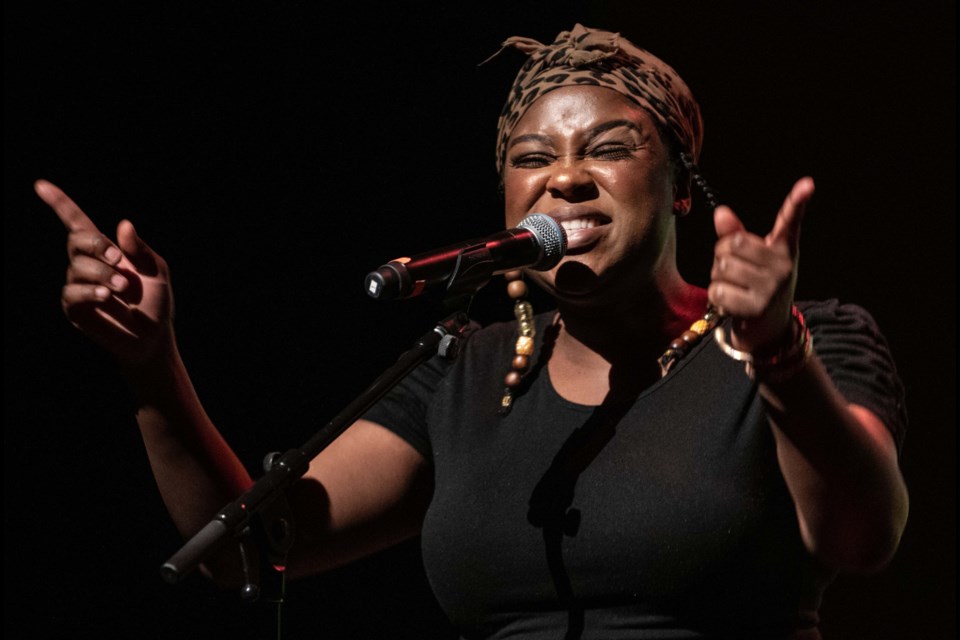 Aurah Rico hits all the right notes during the event.
(JOHN LUCAS/St. Albert Gazette)