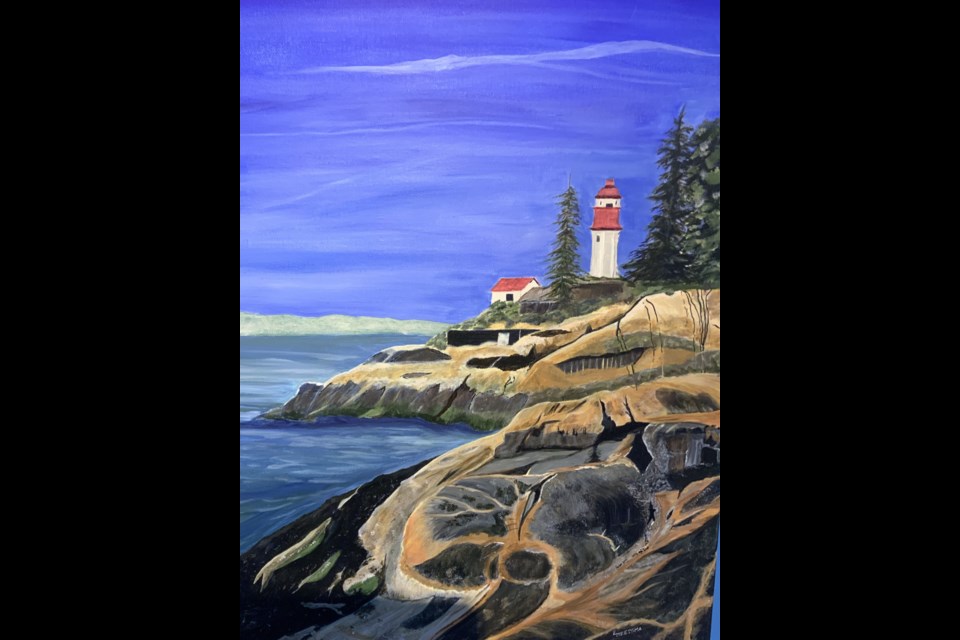 This lighthouse coastline painting by Elizabeth Meetsma will be one of many featured during VASA’s Members Spring Exhibition running until April 27. 
ELIZABETH MEETSMA/Photo