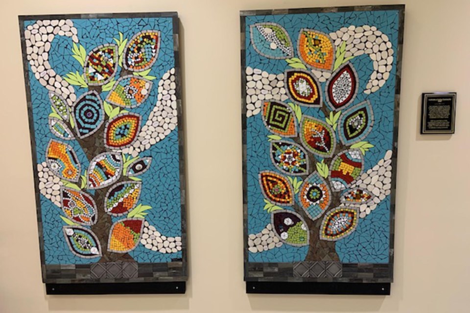 OutLoud collaborated with mosaic artist Carol Donald (of Wow Factor Mosaics) to create this new piece of art at St. Albert Centre.