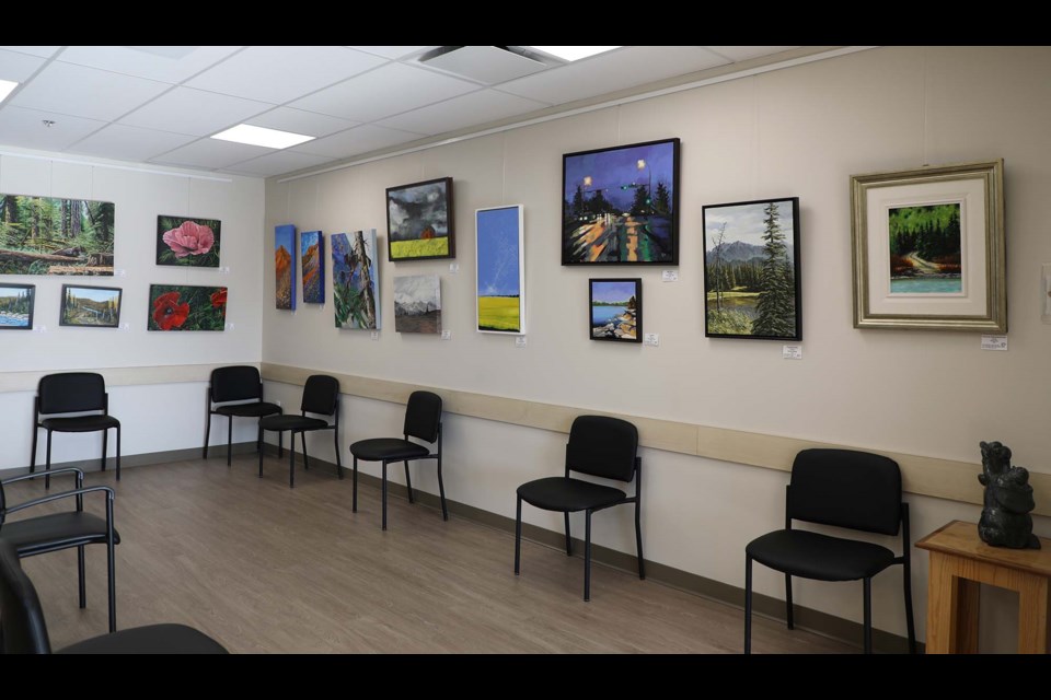 Art from members of the St. Albert Painters' Guild is featured on the walls of the waiting area at the Sturgeon Women's Health Clinic in St. Albert.