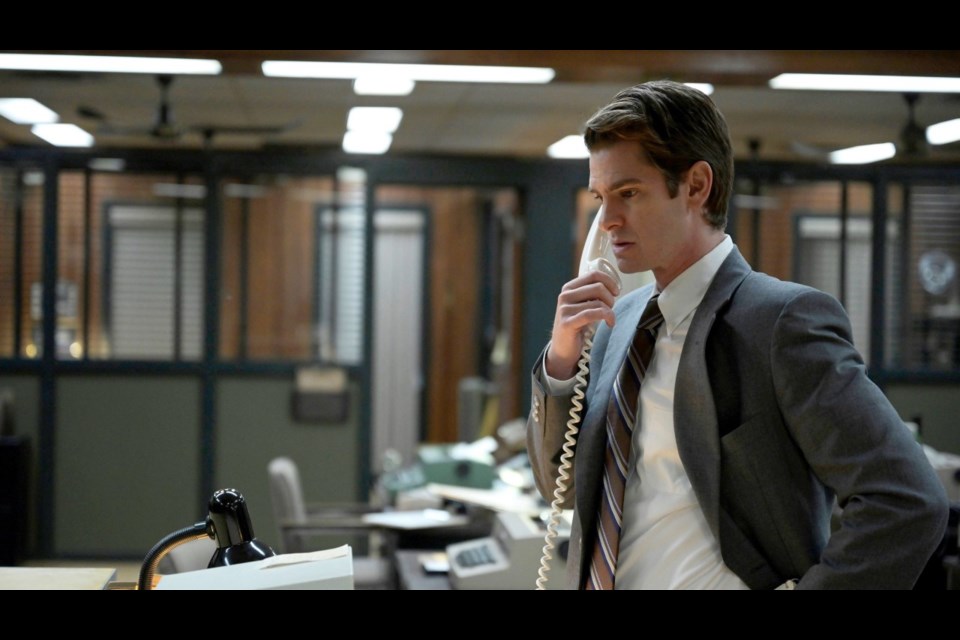 Andrew Garfield plays Det. Jeb Pyre, a Mormon cop investigating members of the Latter Day Saints Church after a troubling double murder of a woman and her baby.