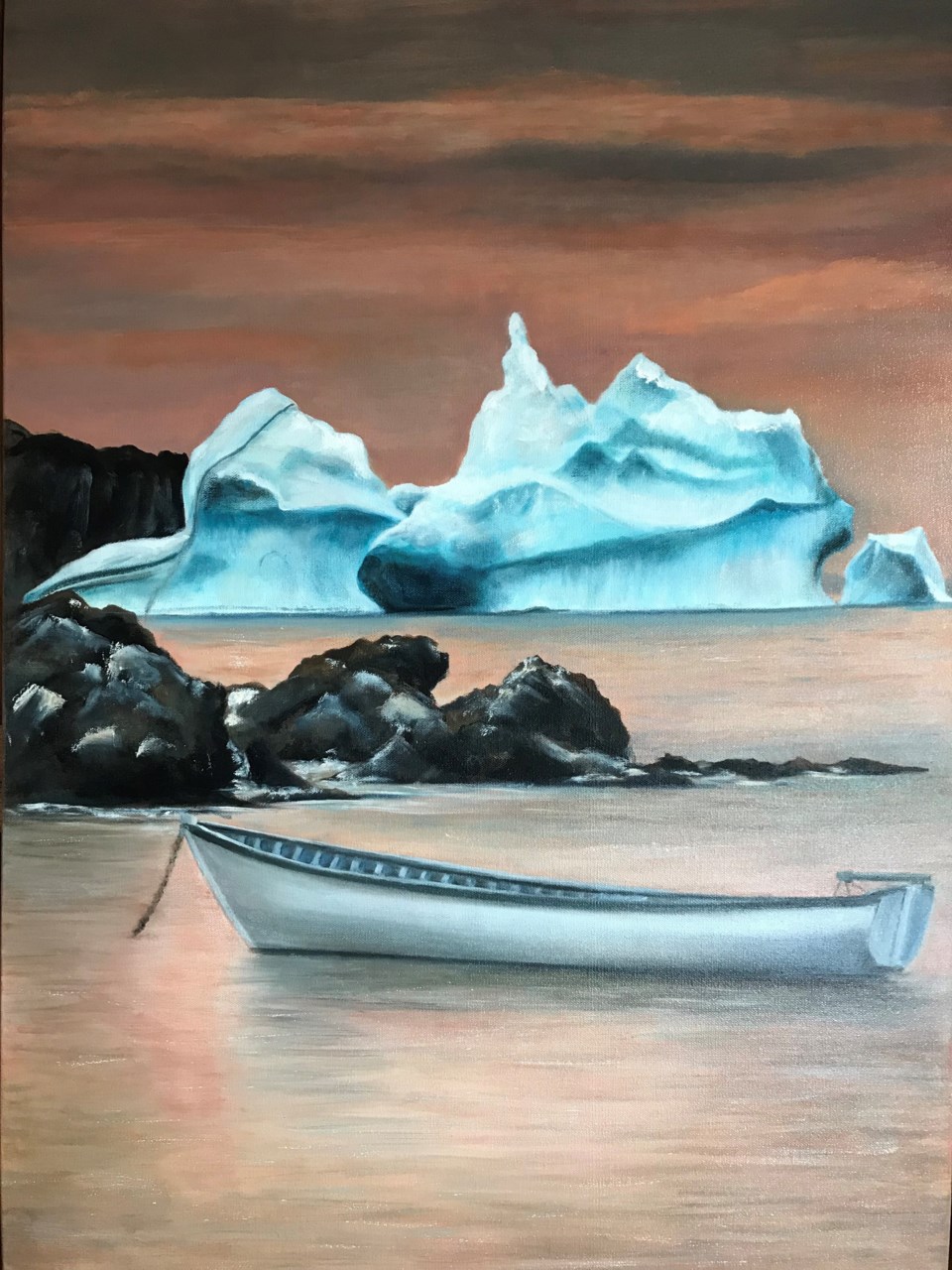 2310 portfolio sh Val Boyko - Icebergs of Newfoundland - Oil on Canvas