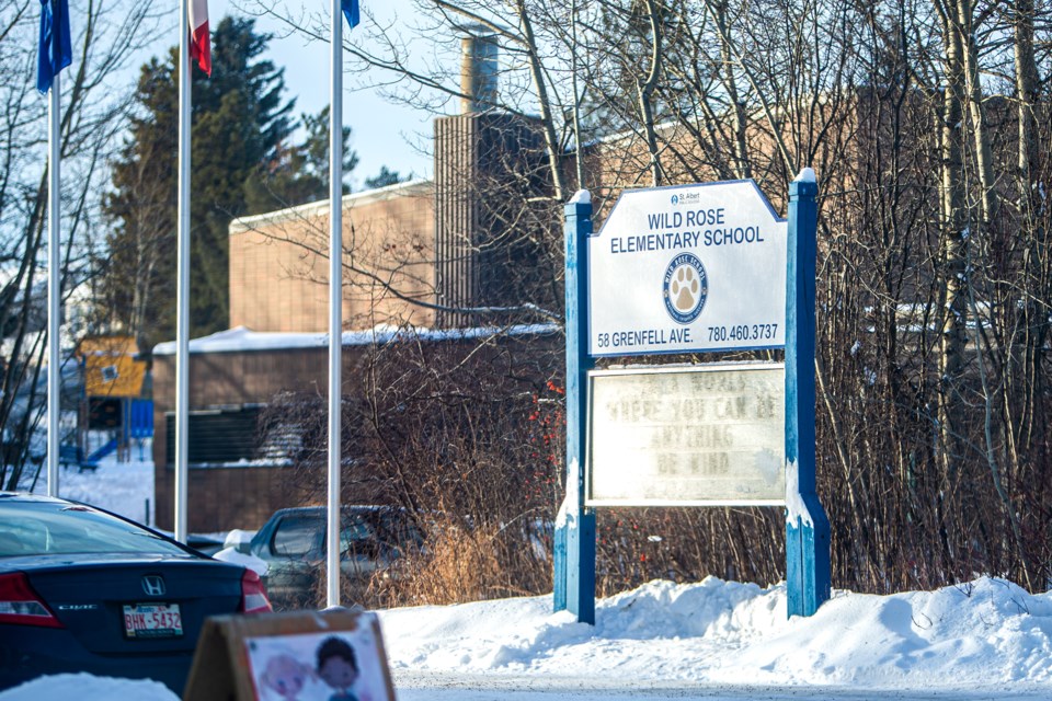 St. Albert Public Board is holding open houses next week on proposed changes to Wild Rose Elementary School (pictured here) and Robert Rundle Elementary School. The proposal is to make Wild Rose a K-3 and Rundle a 4-6 school as early as this fall in order to manage budget cuts. CHRIS COLBOURNE/St. Albert Gazette