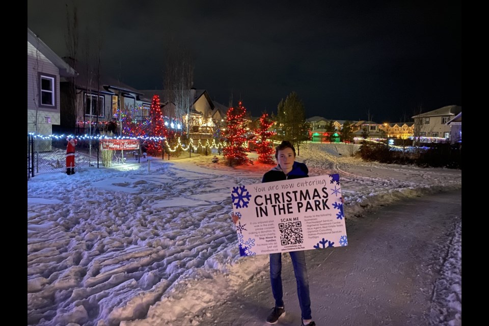Zach Holmes, a Grade 8 student at W.D. Cuts, has started a fundraiser with a lot of pizzazz. The neighbours of Noble Park will bedeck their backyards with festive displays as a way of drawing attention (and hopefully fundraising) for St. Albert Stop Abuse in Families (a.k.a. SAIF). 