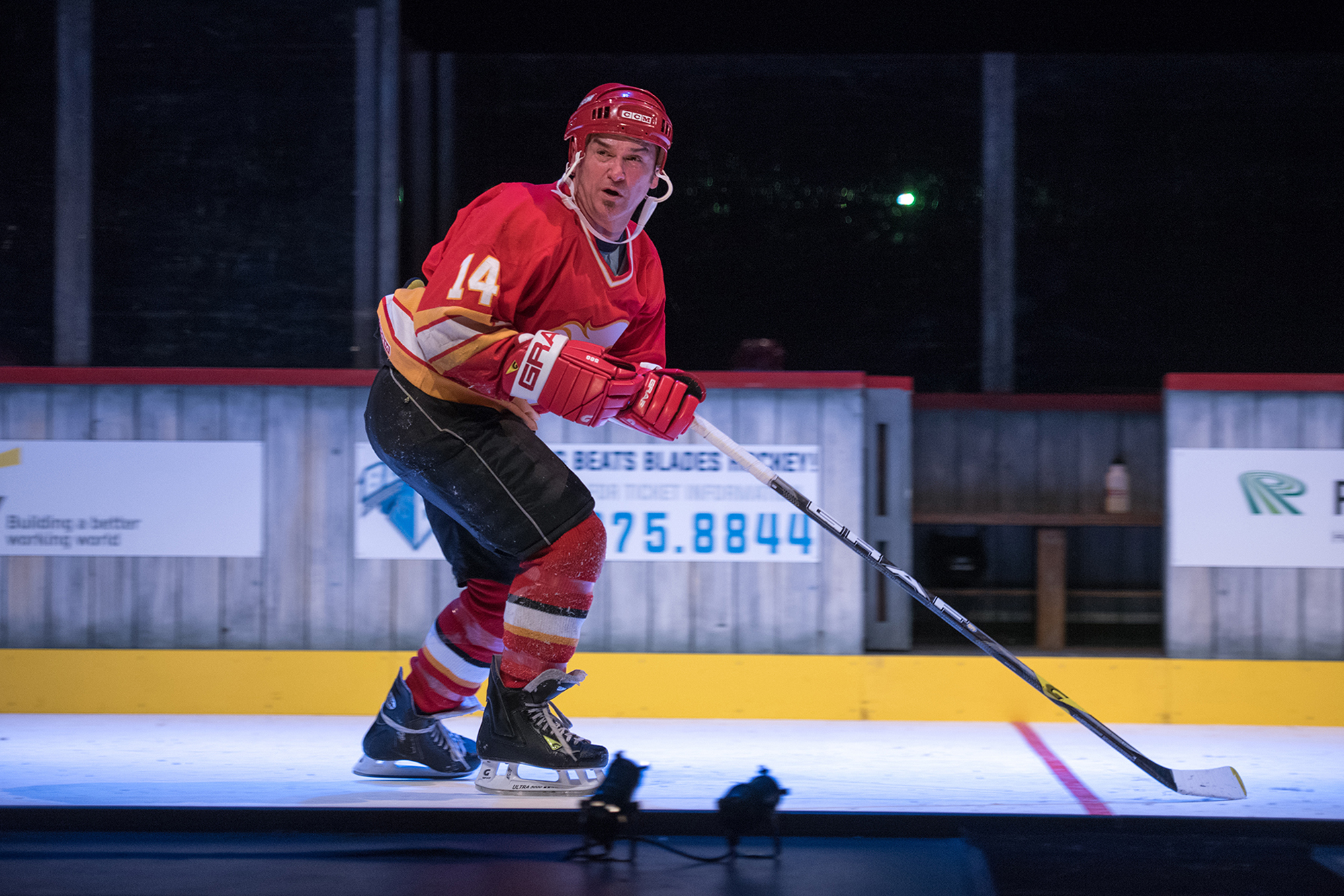 NHL Hockey Theo Fleury Helps Player – Stock Editorial Photo