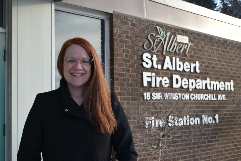 Katie Nanuan, whose father Keane Aldous served as a firefighter for many years, said the old fire hall building in St. Albert has always felt like a second home. RACHEL NARVEY/ St. Albert Gazette