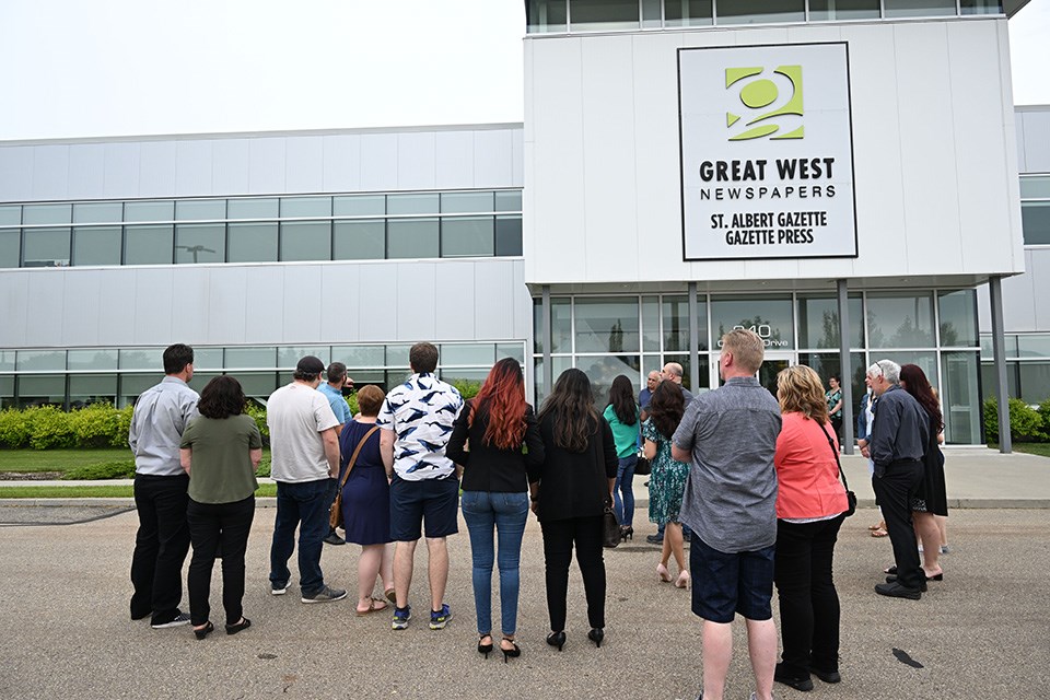 SAINT ALBERT, AB June 22/23:  Guests line up to take a tour of the building out at the Readers choice awards at the St. Albert Gazette parking lot in St. Albert, Alberta Thursday, June 22/23.  (Photo by Walter Tychnowicz/Wiresharp Photography )

