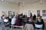 Visitors to the Art Gallery of St. Albert take in the Tethers Exhibition (by Yvonne DuBourdieu and Margaret Witschl) Artist Talk event, in February of 2022.
Credit: Arts and Heritage Foundation of St. Albert