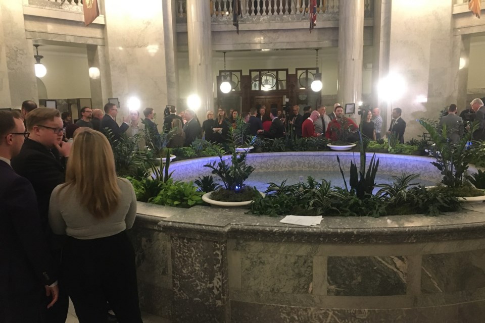 The view from the Alberta Legislature rotunda Thursday afternoon. The province released its 2020 budget. CLAIRE THEOBALD/Local Journalism Initiative