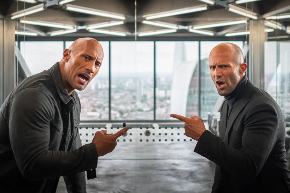Luke Hobbs (Dwayne Johnson) and Deckard Shaw (Jason Statham) sure know how to point mean fingers, in Hobbs and Shaw, a ridiculously ridiculous action movie that no 46-year-old has any business in watching or at least enjoying.