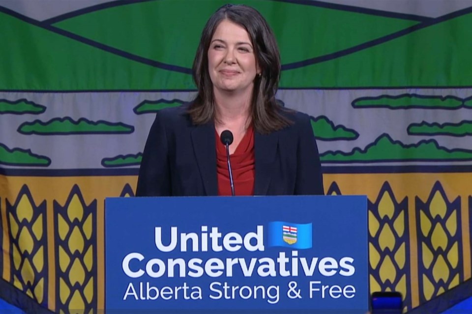 Danielle Smith was voted in as UCP leader and premier-designate on Oct. 6. She was one of seven candidates and received 53.77 per cent of the vote on the sixth round of ballots. SCREENSHOT/Photo