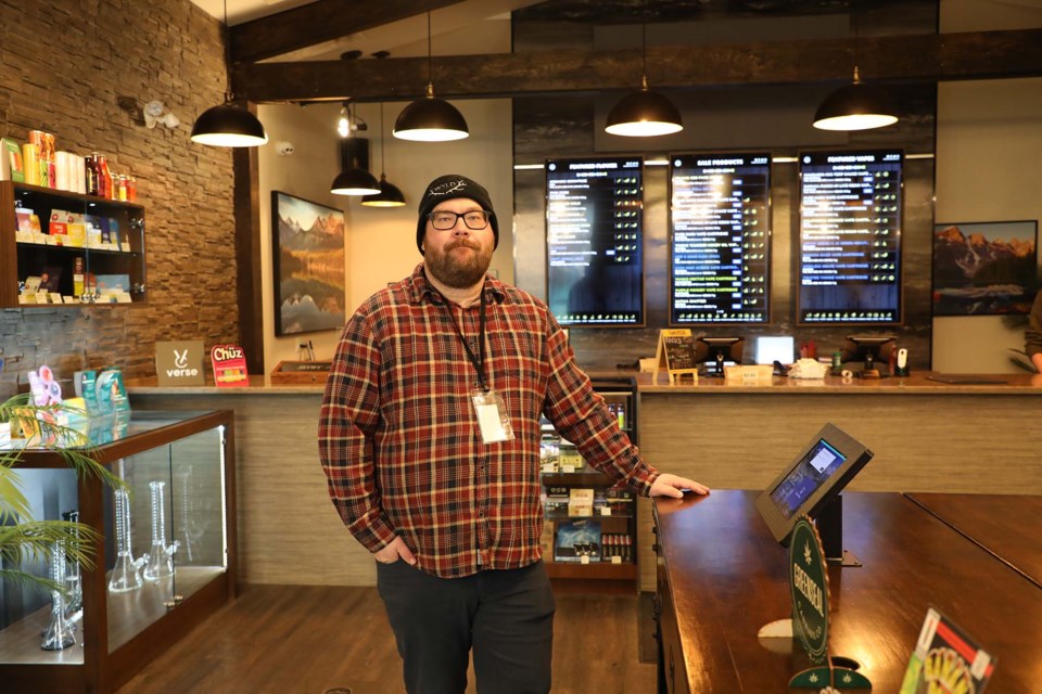 Matt Kujula, manager at Rocky Mountain Roots, spoke at the store recently about some of the issues he has with AGLC regulations for cannabis delivery. JESSICA NELSON/St. Albert Gazette