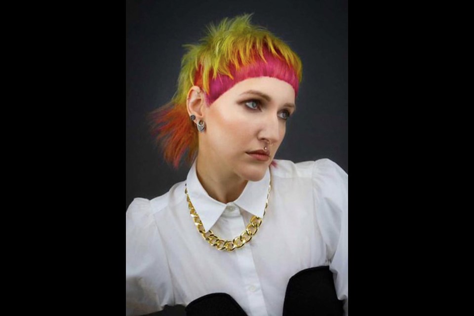 Rose & Onyx hairstylist Kristen Grieve is taking her 'Bright Blunt Fusion Mullet Transformation' to the World's next month in the Creative Artist category. She created this dazzling punky neon look for model (and salon owner - and former champ) Lauren Wilde with the makeup help from salon colleague Mya Kurpjuweit, who also entered the Canadian competition in the Future Star category. Even barber Brent Bain got in on the action with his photography for the virtual competition. 