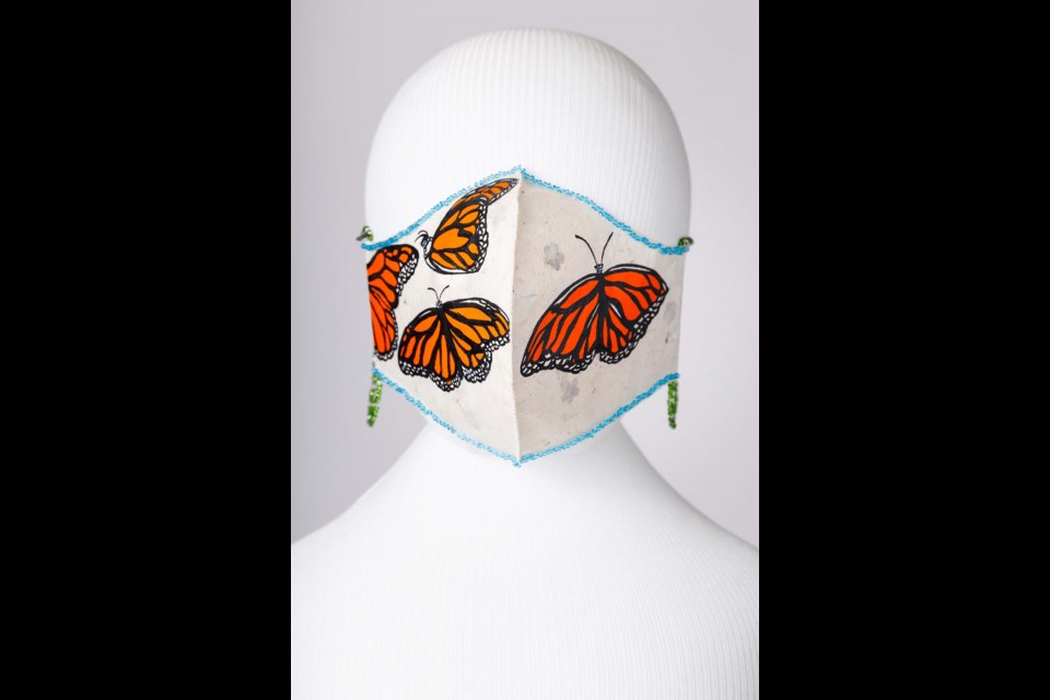 Cree artist Dianne Brown-Green's mask, The Journey, is a nod to the resilient Monarch butterfly. 