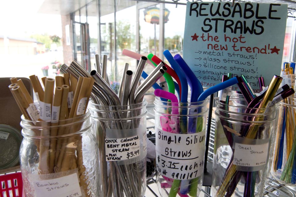 REUSABILITY – Canadians use roughly 57 million plastic straws a day, the federal government reports. In most cases, those straws can be replaced with reusable ones for substantially less environmental impact. KEVIN MA/St. Albert Gazette