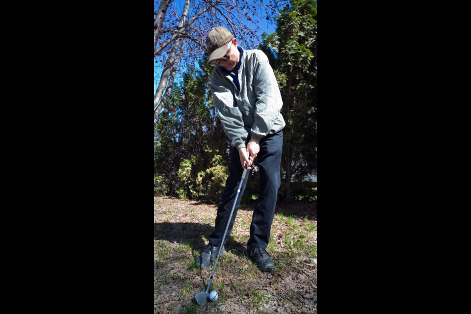 Eldon Ellert of St. Albert is legally blind but golfs and teaches golfing through Minds Eye Golf. CHRIS COLBOURNE/St. Albert Gazette