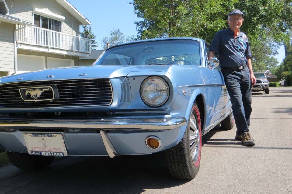 Archie Childs, a St. Albert Cruiser and Rock'n August volunteer showcases his 1966 Ford Mustang. ANNA BOROWIECKI/St. Albert Gazette
